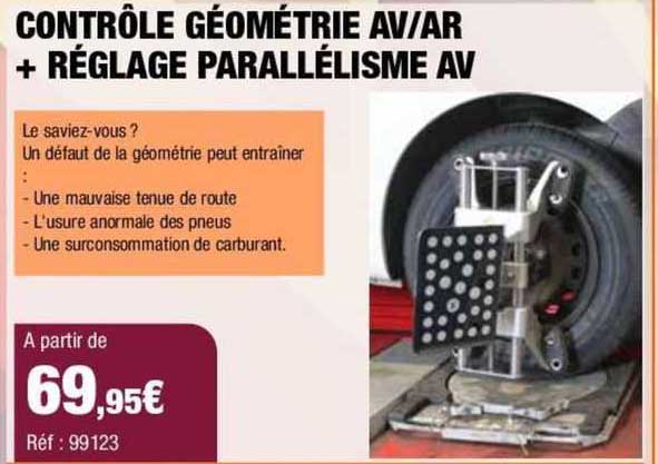 contrôle géométrie av/ar + réglage parallélisme av