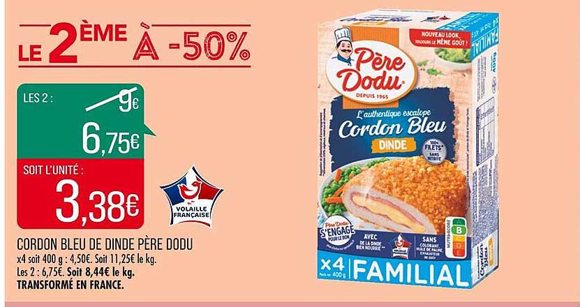 cordon bleu de dinde père dodu