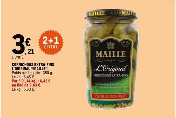 cornichons extra-fins l'original maille