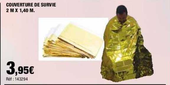 couverture de survie 2 m x 1.40 m.