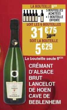 crémant d'alsace brut lancelot de hoen cave de beblenheim