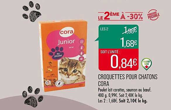 croquettes pour chatons cora