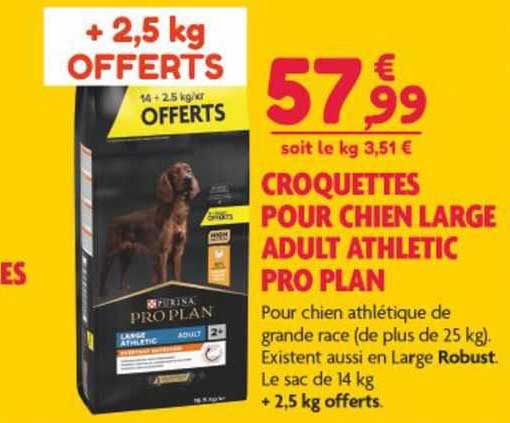 croquettes pour chien large adult athletic pro plan