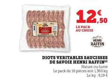 diots veritables saucisses de savoie henri raffin