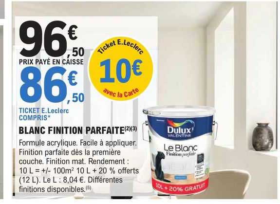 dulux blanc finition parfaite
