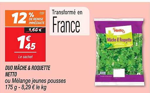 duo mâche & roquette netto ou mélange jeunes pousses