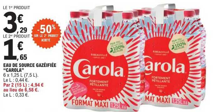 Eau De Source Gazéifiée "carola"