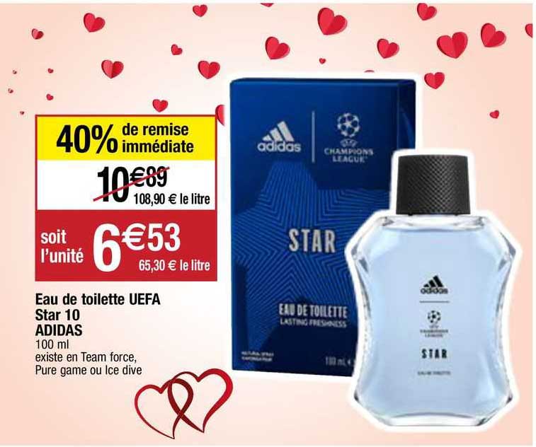 eau de toilette uefa star 10 adidas 100 ml