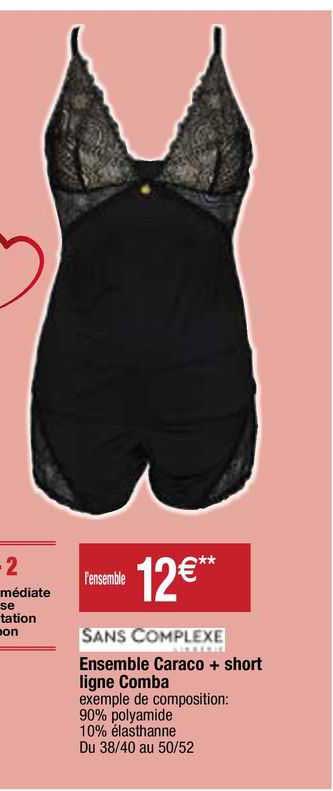 ensemble caraco + short ligne comba sans complexe