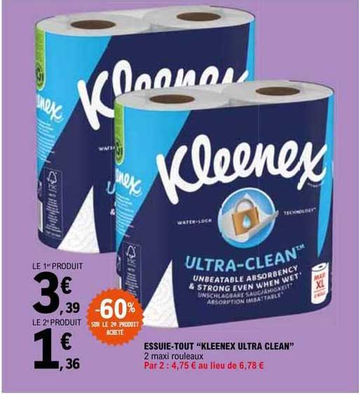 essuie-tout "kleenex ultra clean"