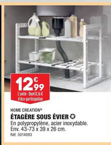étagère sous évier home creation