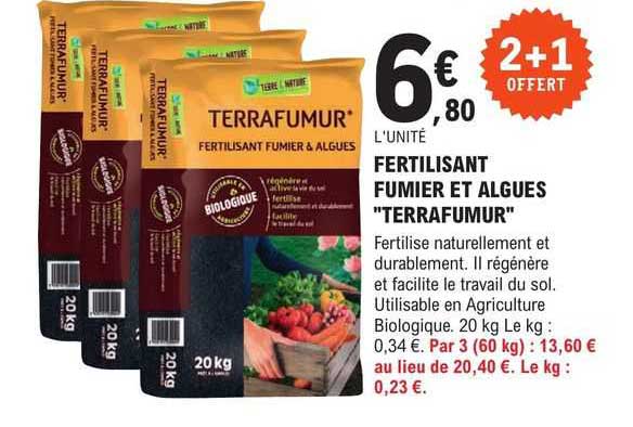 fertilisant fumier et algues "terrafumur"