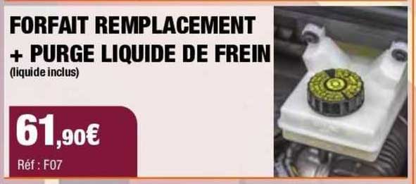 forfait remplacement + purge liquide de frein