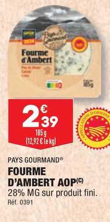 fourme d'ambert aop pays gourmand