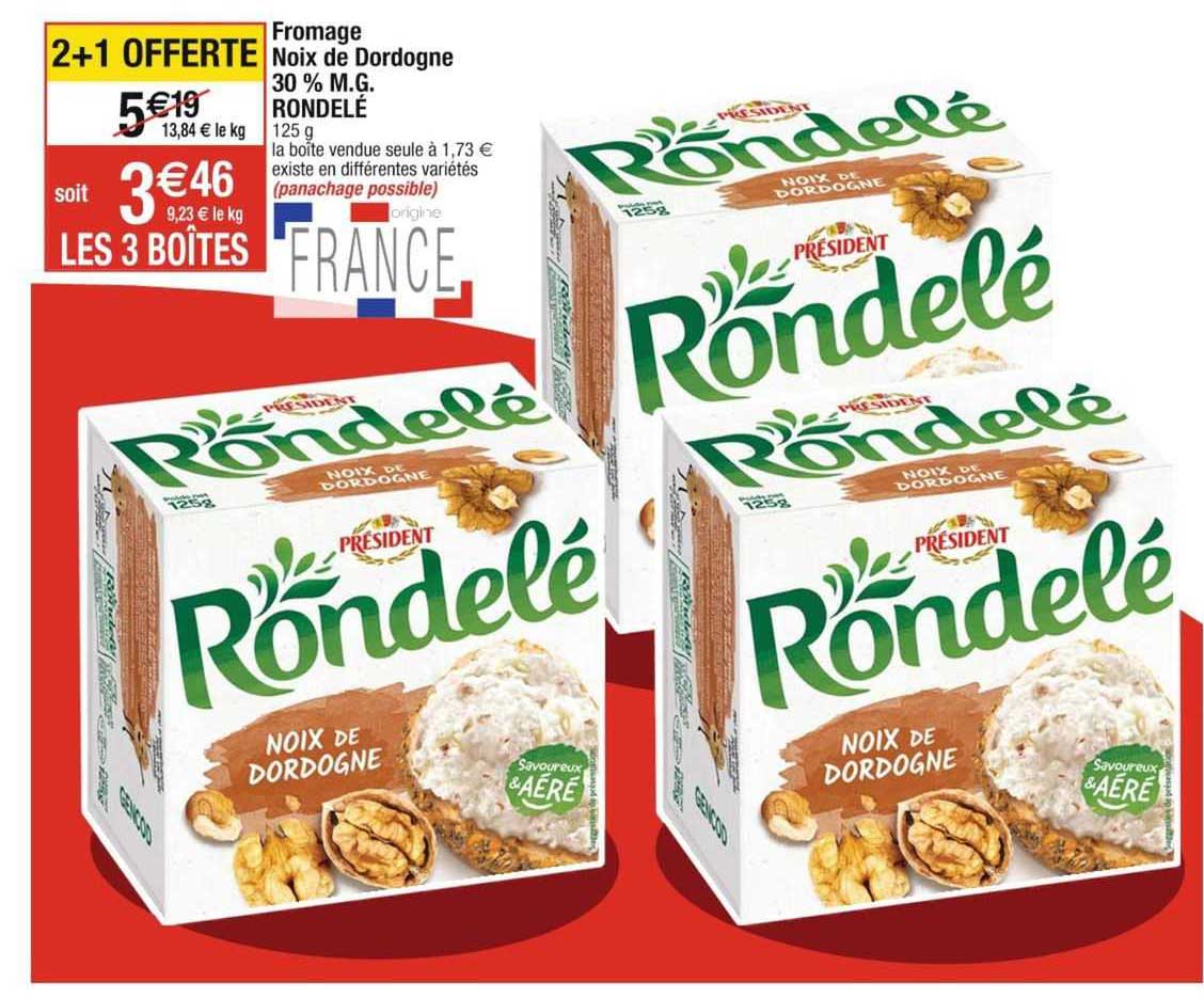 fromage noix de dordogne 30% m.g. rondelé