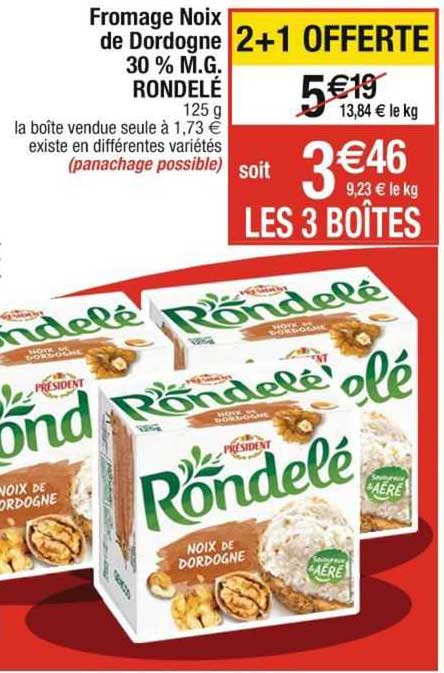 fromage noix de dordogne 30% mg rondelé