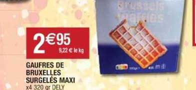 gaufres de bruxelles surgelés maxi