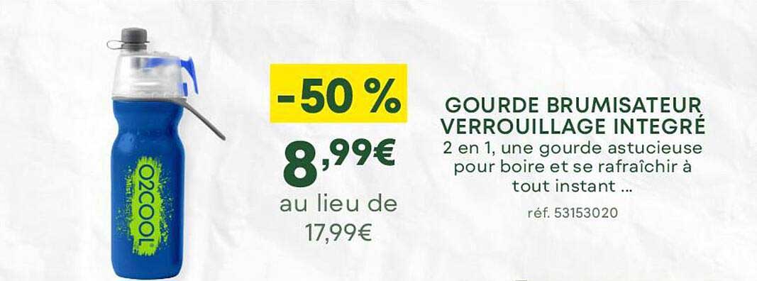 gourde brumisateur verrouillage integré