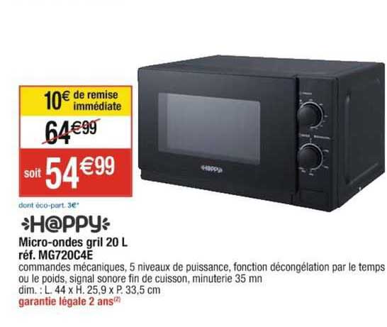 happy micro-ondes gril 20 l  MG7720C4E