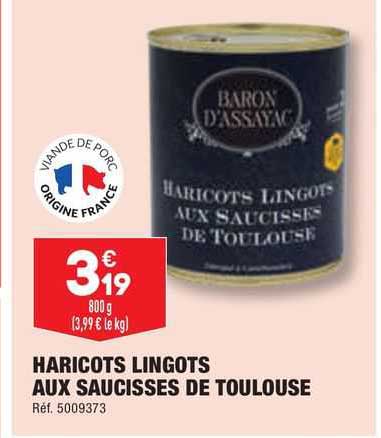 haricots lingots aux saucisses de toulouse