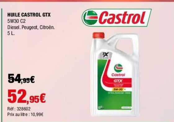 huile castrol gtx 5w30 c2 diesel
