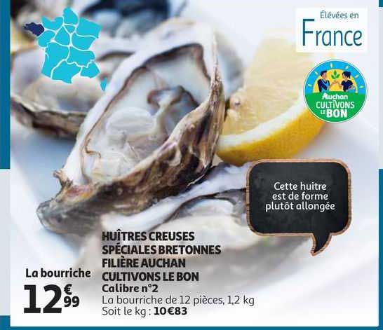 huîtres creuses spéciales bretonnes filière auchan cultivons le bon