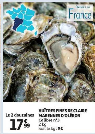 huîtres fines de claire marennes d'oléron