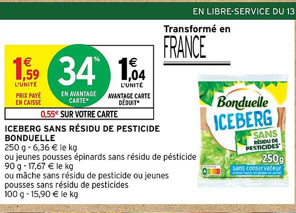 iceberg sans résidu de pesticide bonduelle