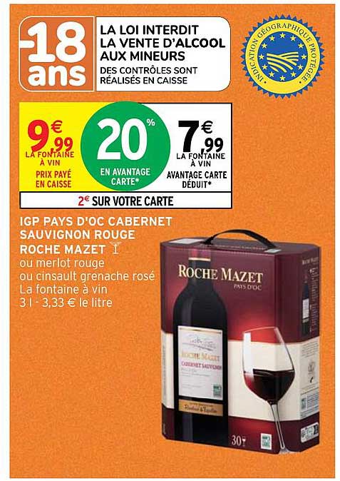 igp pays d'oc cabernet sauvignon rouge roche mazet