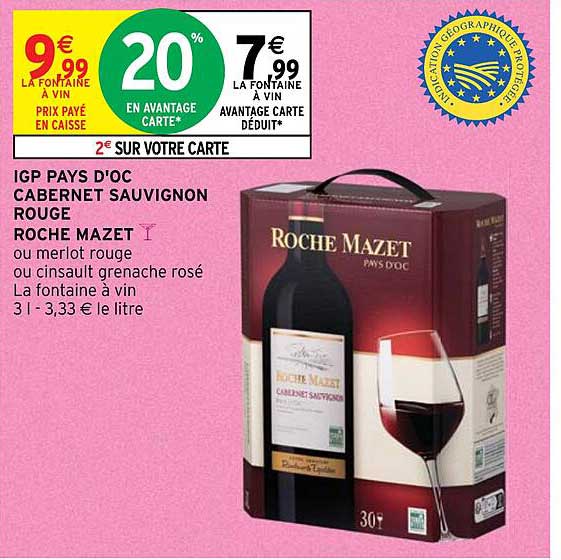 igp pays d'oc cabernet sauvignon rouge roche mazet