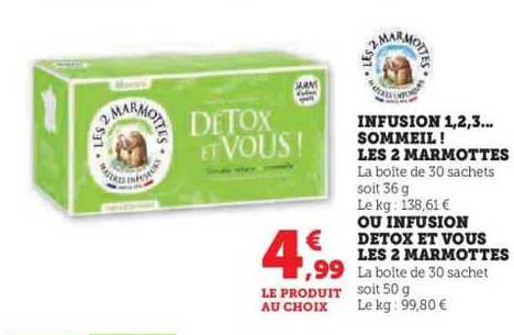 infusion 1.2.3 sommeil ! les 2 marmottes ou infusion detox et vous les 2 marmottes