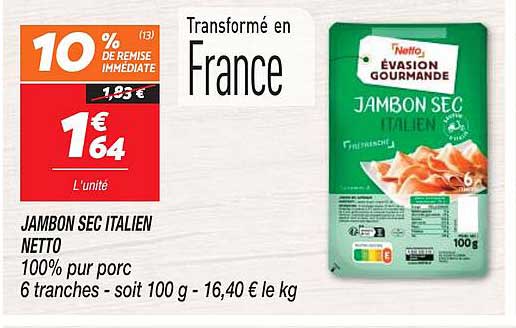 Jambon Sec Italien Netto