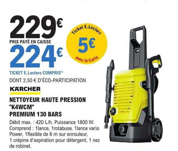 kärcher nettoyeur haute pression "k4wcm" premium 130 bars
