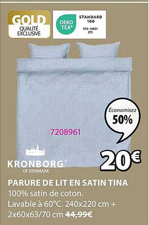 kronborg parure de lit en satin tina
