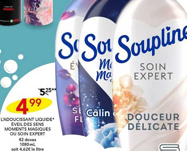 l'adoucissant liquide éveil des sens moments magiques ou soin expert soupline