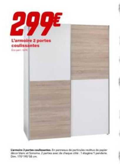 l'armoire 2 portes coulissantes