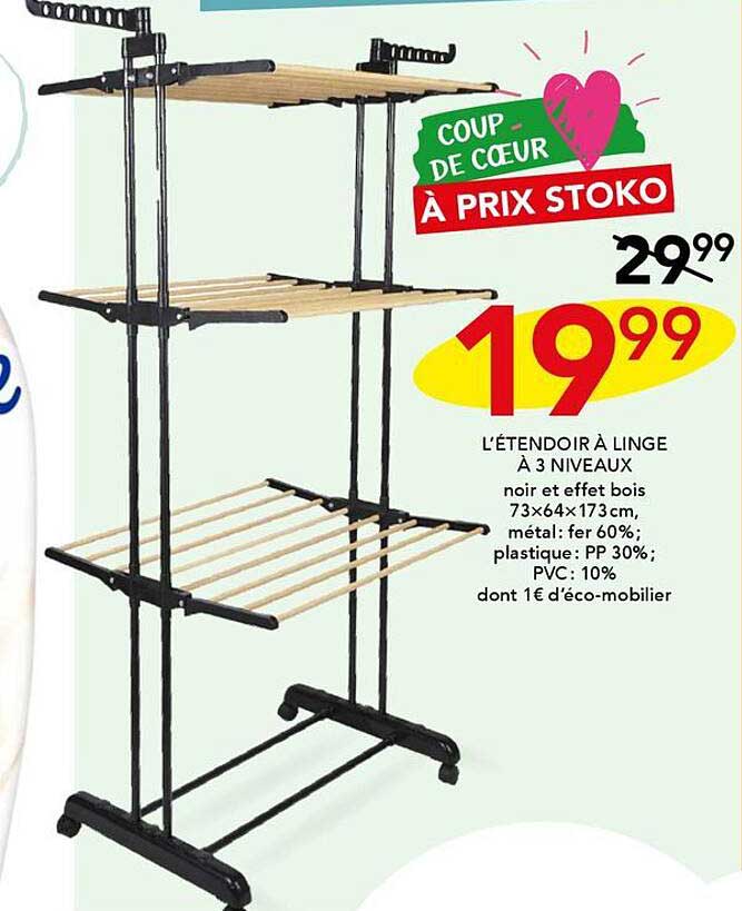l'étendoir à linge à 3 niveaux