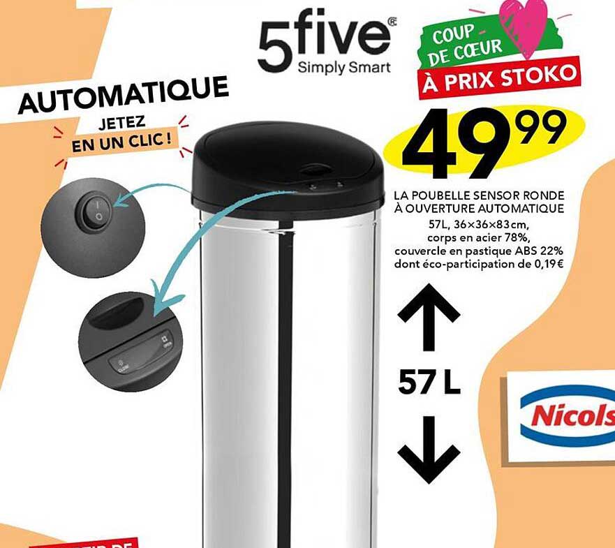 la poubelle sensor ronde à ouverture automatique