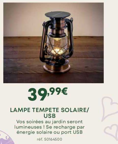 lampe tempete solaire/usb