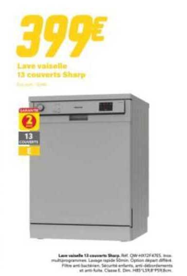 lave vaisselle 13 couverts sharp