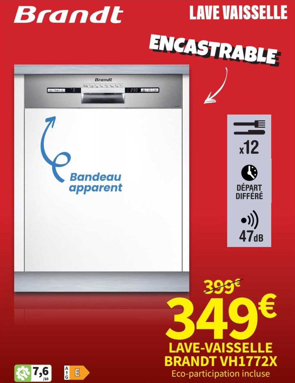 lave-vaisselle brandt vh1772x