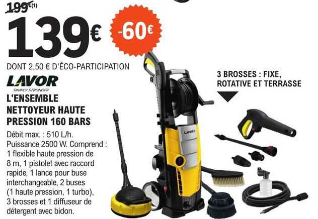 lavor l'ensemble nettoyeur haute pression 160 bars