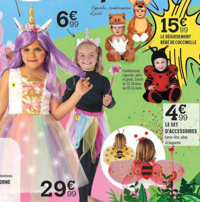 le déguisement bébé de coccinelle, le set d'accessoires