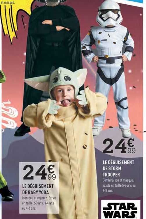 le déguisement de baby yoda, le déguisement de storm trooper