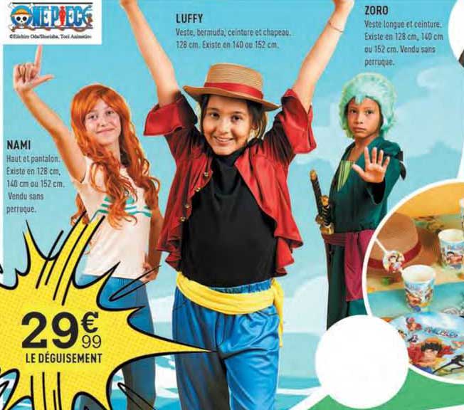 le déguisement nami, luffy, zoro