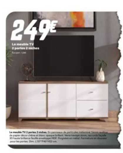 le meuble tv 2 ports 2 niches