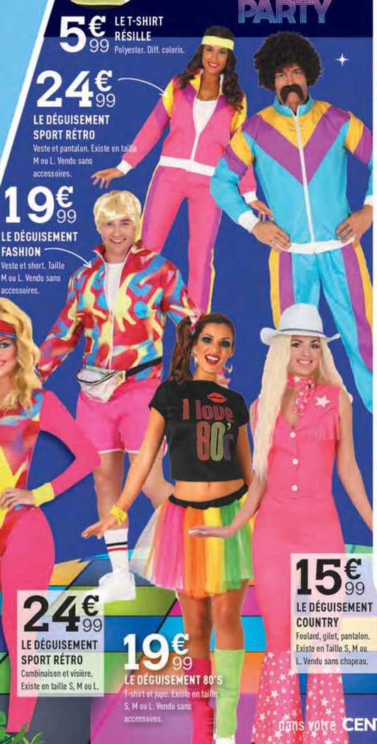 le t-shirt résille, le déguisement sport rétro, le déguisement fashion, le déguisement sport rétro, le déguisement 80's, le déguisement country