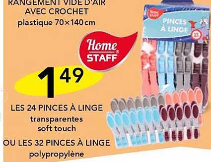 les 24 pinces à linge ou les 32 pinces à linge home staff