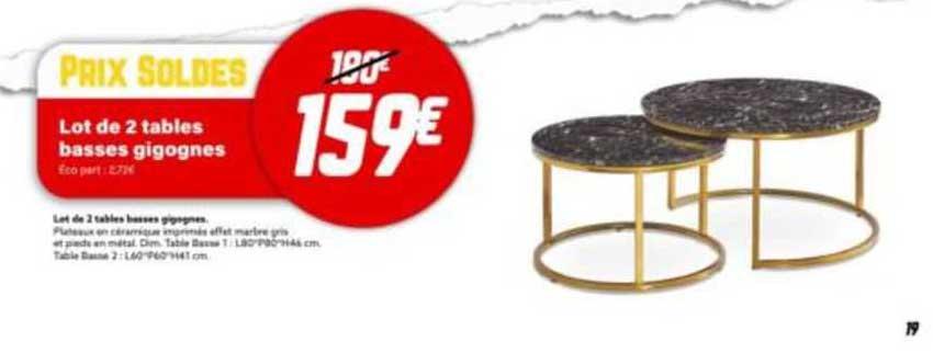 Lot De 2 Tables Basses Gigognes