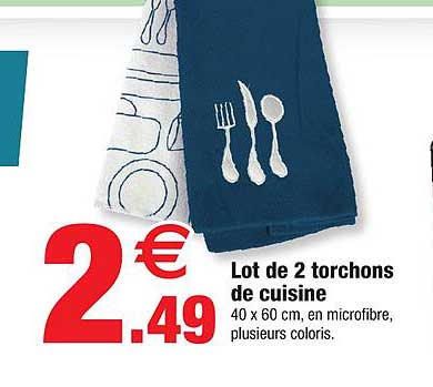 Lot De 2 Torchons De Cuisine